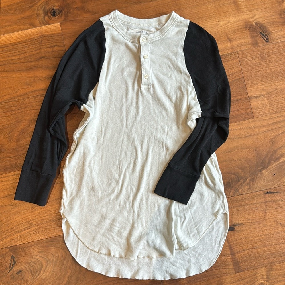 Black and White Women's Henley Top